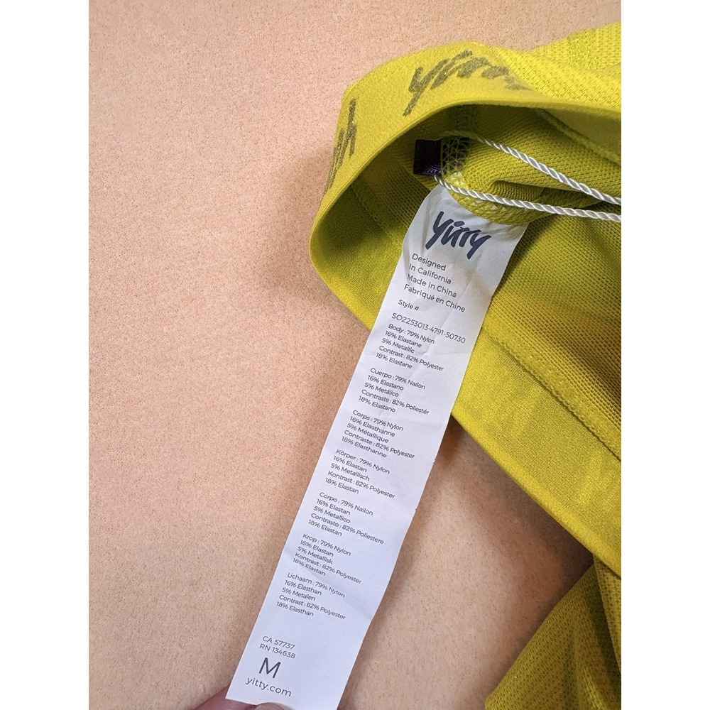 Yitty Womens Spotlight Shaping‎ High Waist Shorts Neon Yellow Shimmer Bop Star - Picture 4 of 5